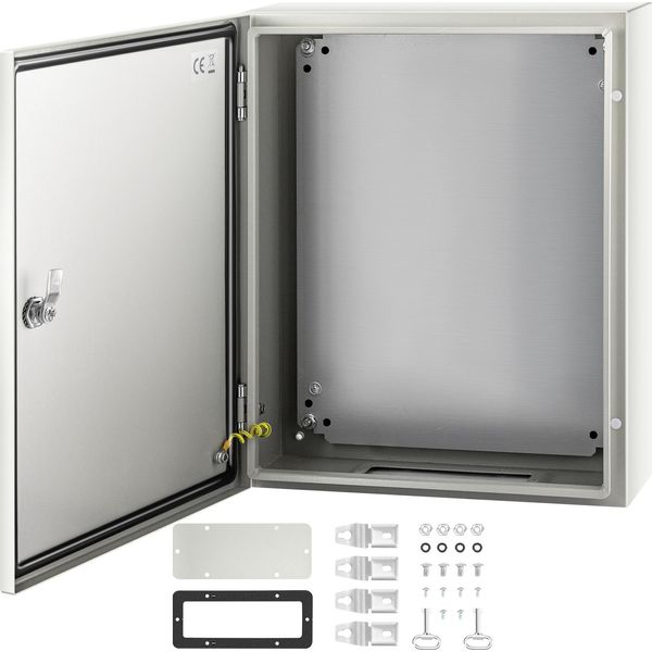 Vevor Scatola In Acciaio Nema, 20 X 16 X 6" Scatola Per Interruttori In Acciaio Nema 4X, Impermeabile E Antipolvere IP66, Scatola Di Connessione Elettrica Per Uso Esterno/Interno, Con Piastra Di Montaggio"-image