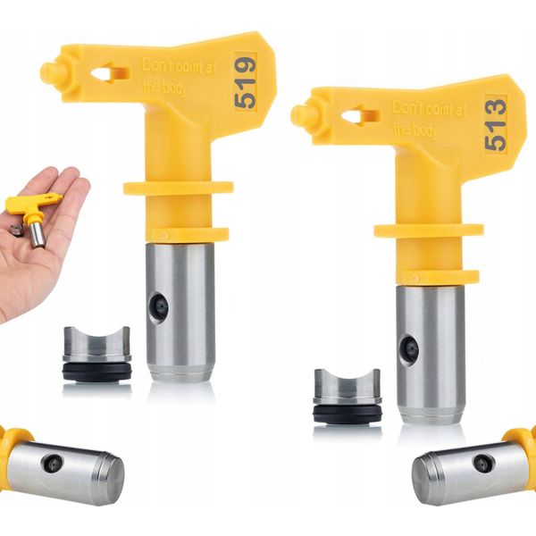 Rosfix Set Ultra Spray 513 E 519 – Ugelli Per Spruzzatura Airless Da 25 Cm | Carburo Di Alta Qualità, Per Acrilico, Lattice, Epossidico, Uretano-image