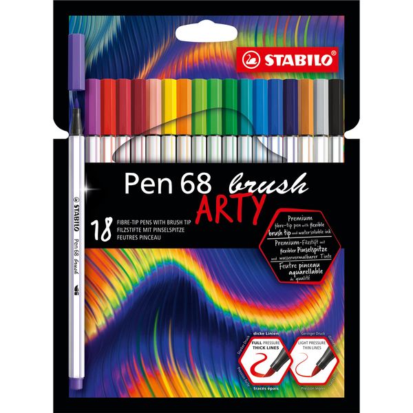 Stabilo Pen 68 Brush Arty Marcatore Colori Assortiti 18 Pz-image