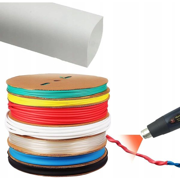 Rosfix – Guaina Termorestringente Bianca 16 Mm 1 M | Rapporto Di Restringimento 2:1, Da -30 A 125 °C, Resistente Ai Raggi Uv, Non Infiammabile-image