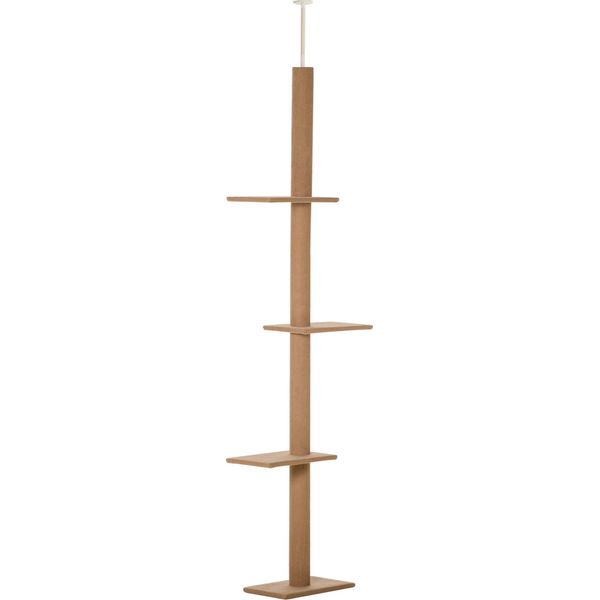 Fortuna Lai Tiragraffi Regolabile In Altezza Albero Tiragraffi Per Gatti Albero Giochi Marrone Chiaro 43X27X228-260 Cm Per Giocare E Rilassarsi Attivamente-image