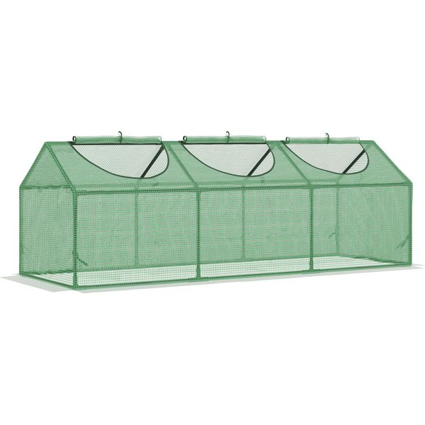 Serra Fortuna Lai Con Finestra, Serra In Pe 180X60X60 Cm, Serra Per Pomodori E Semenzaio In Verde Per Giardino E Balcone-image