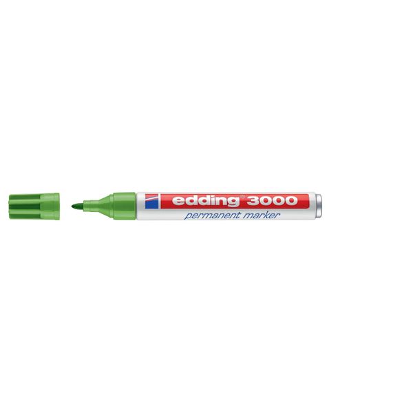 Edding 4-3000011 3000 Marcatore Permanente - Ricaricabile, 1,5 - 3 Mm, Verde Chiaro-image