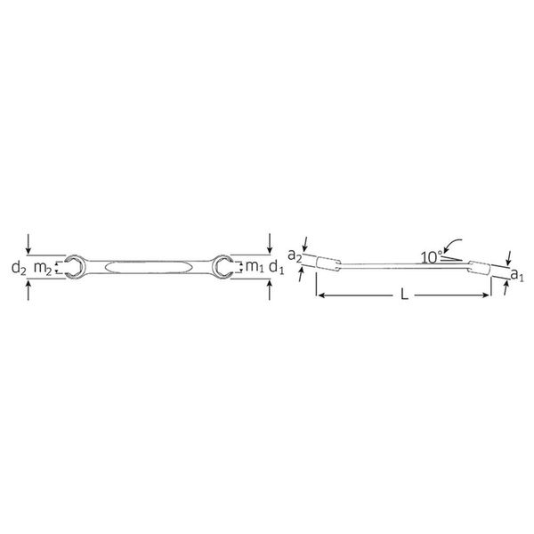 Stahlwille 24A Chiave A Doppio Anello Aperta, Angolata, OPEN-RING 1/2 X 9/16 41483234-image