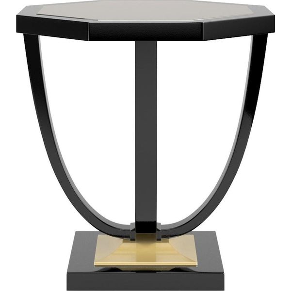 Casa Padrino Tavolino Barocco Nero/Oro 60 X 60 X H. 65 Cm - Elegante Tavolino A 8 Lati In Stile Barocco - Mobili Barocchi-image