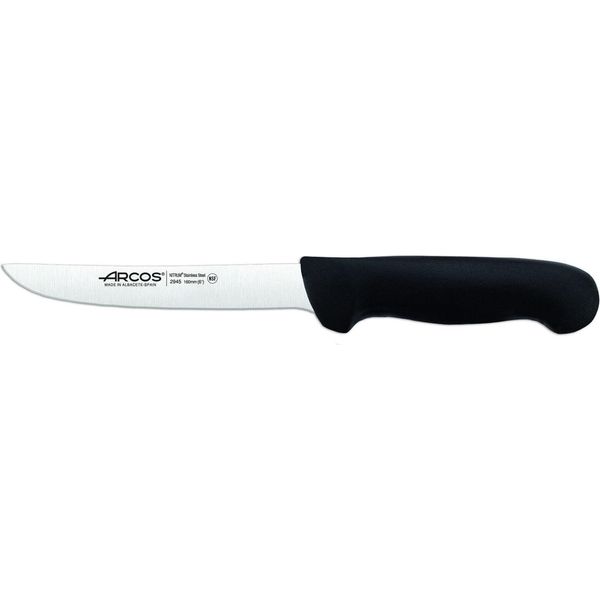 Coltello Da Disosso Arcos Colore - Prof 294525 In Acciaio Inox Nitrum E Mango Lama Ergonomica In Polipropilene Nero E Lama Da 16 Cm, Vetrinetta-image