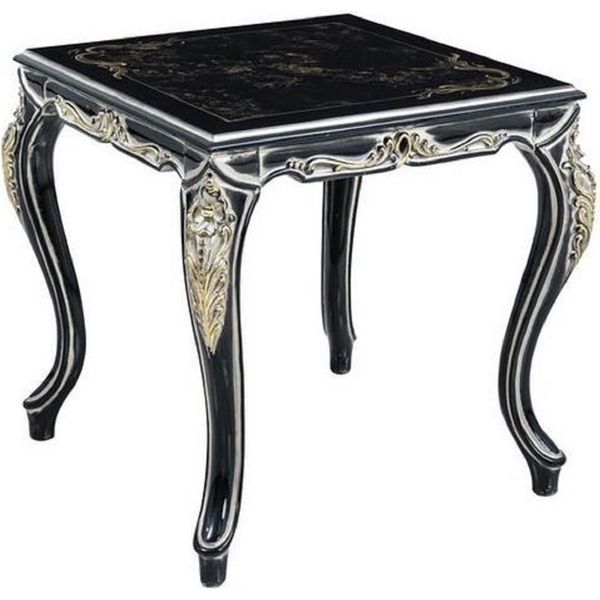 Casa Padrino - Tavolino Barocco Nero/Oro - Tavolino Fatto A Mano In Stile Barocco - Mobili Da Salotto Barocchi - Nobile E Magnifico-image
