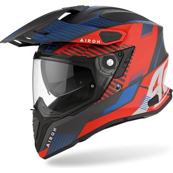 Casco Motocross Airoh Commander Boost, Blu Opaco/Rosso, S (55/56)-image