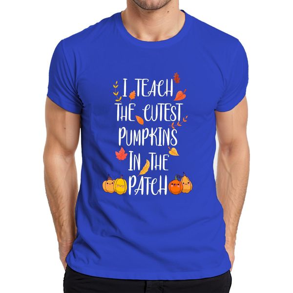 Maglietta Da Uomo Autunnale I Teach The Cutest Pumpkins In The Patch Regalo Per L'insegnante, Blu, Xl-image