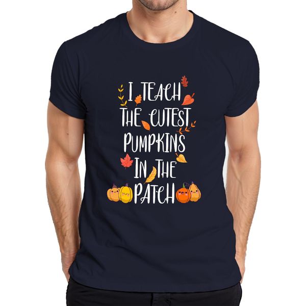 Maglietta Da Uomo Autunnale I Teach The Cutest Pumpkins In The Patch Regalo Per L'insegnante, Navy, 3XL-image