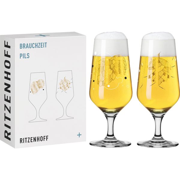 Ritzenhoff Bierglas 2Er-Set Brauchzeit 001, Andreas Preis, Kristallglas, 374 Ml, 3471001-image