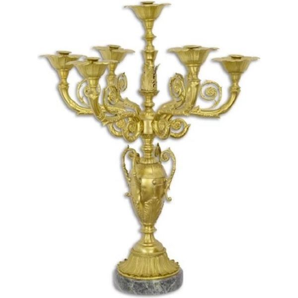 Casa Padrino Portacandele Da Tavolo Barocco Oro/Nero 61,5 X 61,5 X H. 82 Cm - Magnifico Portacandele In Bronzo In Stile Barocco - Accessori Di Decorazione Barocca - Mobili Barocchi - Interni Barocchi-image