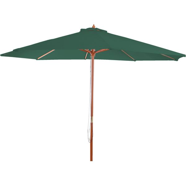 Ombrellone Florida, Ombrellone Da Giardino, Ø 3,5M Poliestere/Legno 7Kg ~ Verde-image