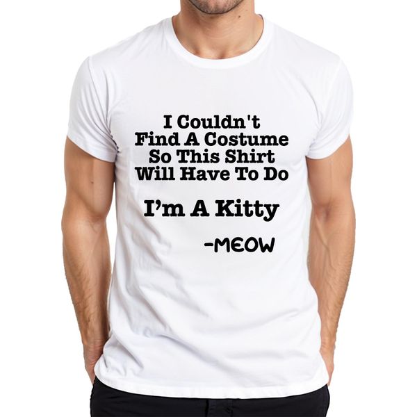 Non Sono Riuscito A Trovare Un Costume Sono Un Gattino Halloween Katze Lustig Herren Maglietta, Weiß, S-image