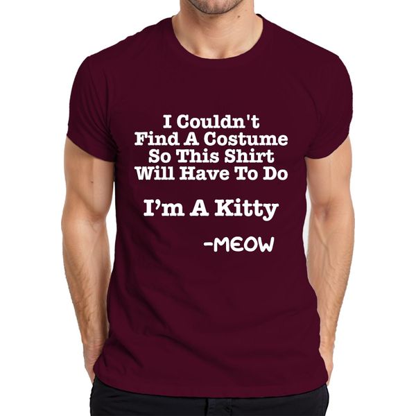 Non Sono Riuscito A Trovare Un Costume Sono Un Gattino Halloween Katze Lustig Herren Maglietta, Borgogna, L-image