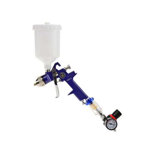 Pistola A Spruzzo Geko Hvlp Con Manometro, Contenitore Da 0,6 L, Ugello Da 1,4 Mm E Separatore D'acqua G03151-image
