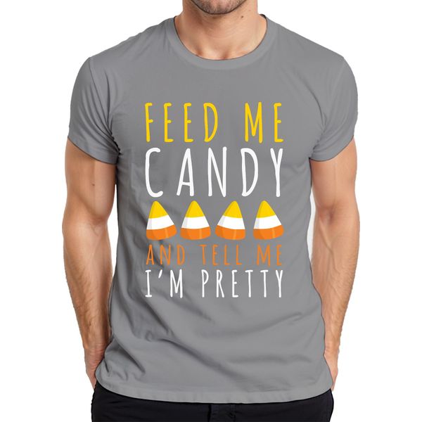 Feed Me Candy And Tell Me I'm Pretty Halloween Candycorn Kinder Herren T-Shirt, Grau, 3XL-image