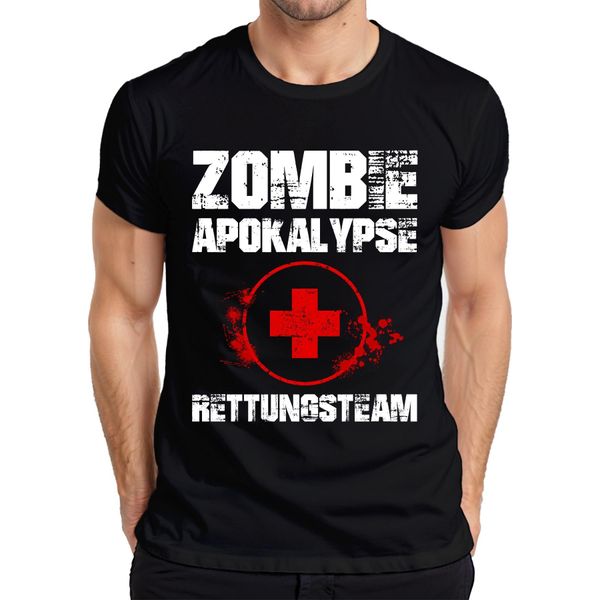Maglietta Da Uomo Zombie Apocalypse Rescue Team Paramedic Emergency First Aid Blood, Nero, Xl-image