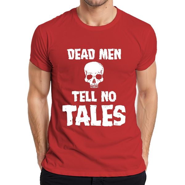Maglietta Da Uomo "Dead Men Tell No Tales"" Pirate Skull Sailor Old, Rosso, 3XL"-image