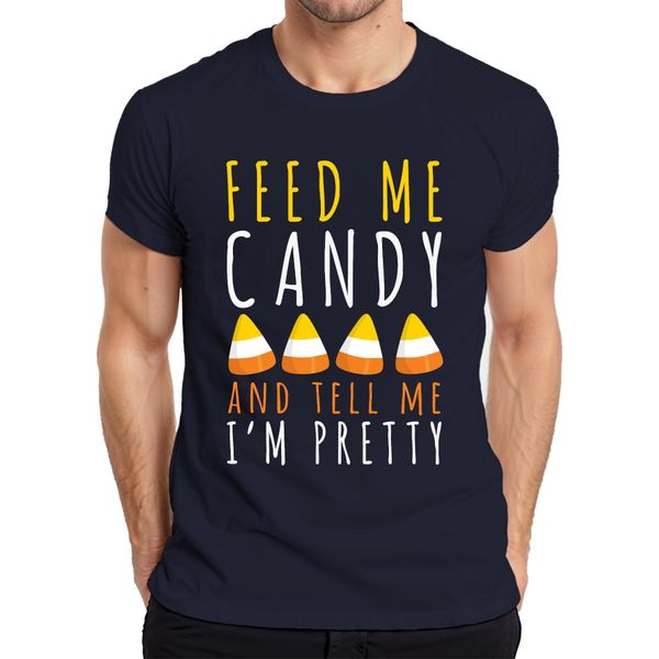 Feed Me Candy And Tell Me I'm Pretty Maglietta Halloween Candycorn Kinder Herren, Navy, S-image