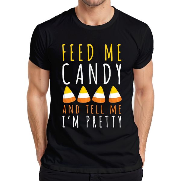 Feed Me Candy And Tell Me I'm Pretty Halloween Candycorn Kinder Herren T-Shirt, Schwarz, 3XL-image