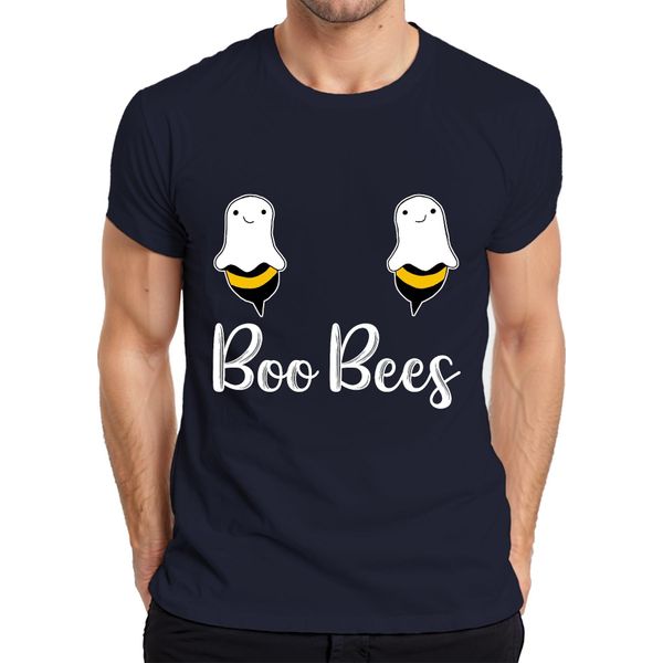 Maglietta Da Uomo Boo Bees Halloween Pun Funny Bees Ghosts Gift, Navy, L-image