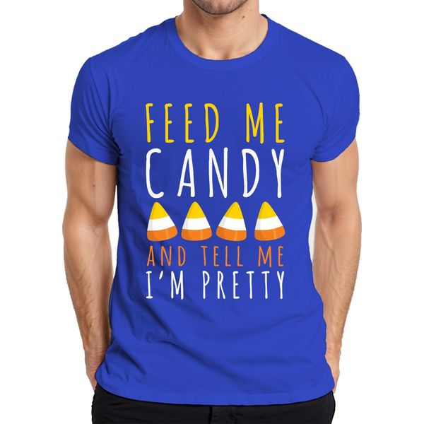 Feed Me Candy And Tell Me I'm Pretty Halloween Candycorn Kinder Herren T-Shirt, Blau, S-image