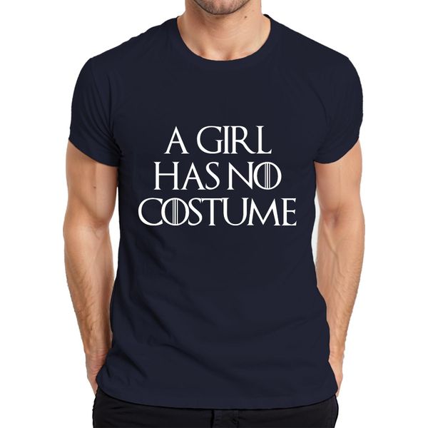 Maglietta Da Uomo A Girl Has No Costume Halloween Saying Fantasy Parody Girls, Navy, 3XL-image