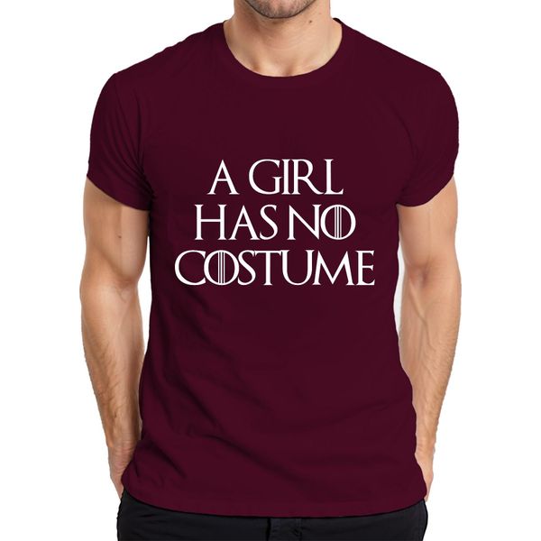 A Girl Has No Costume Halloween Saying Fantasy Parody Girls Maglietta Da Uomo, Borgogna, S-image