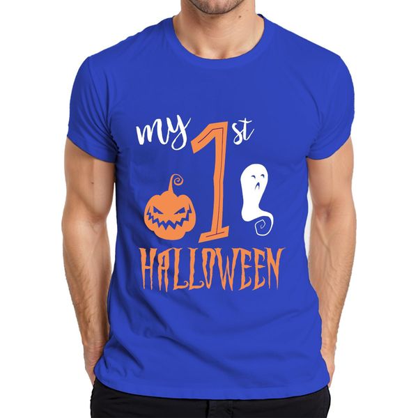 My 1St Halloween Baby First Year Pumpkin Ghost Sweet Pumpkin Face Maglietta Da Uomo, Blu, Xxl-image