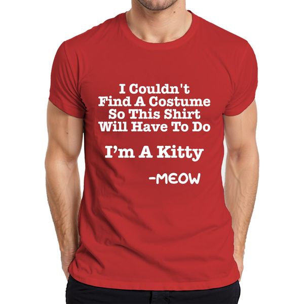 Non Sono Riuscito A Trovare Un Costume Sono Un Gattino Halloween Katze Lustig Herren Maglietta, Rot, S-image