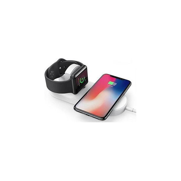 Caricabatterie Wireless 2In1, Per Telefono E Apple Watch, Bianco, 5V, 10W, Qi-image