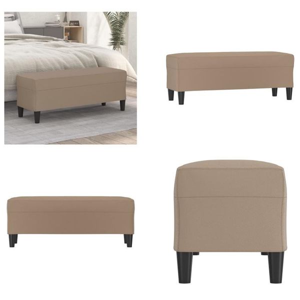 Vidaxl Panca Cappuccino Brown 100X35X41 Cm In Pelle Finta - Panca - Panche - Panchette - Panchette - Panchine-image