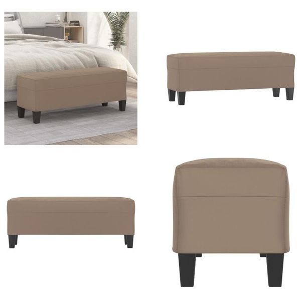 Vidaxl Panca Taupe 100X35X41 Cm In Tessuto Microfibra - Panca - Panca - Panchina - Panca Per Corridoio-image