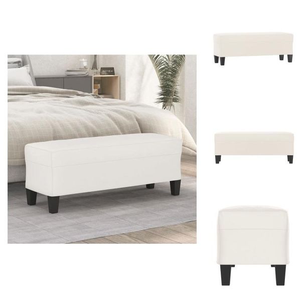 Vidaxl Panchina Beige 100X35X41 Cm In Tessuto Microfibra - Panchine-image