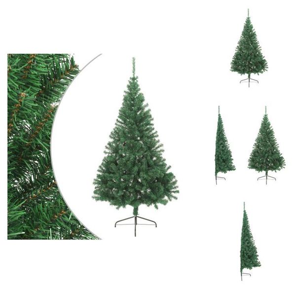 Vidaxl Mezzo Albero Di Natale Artificiale Con Supporto Verde 180 Cm In Pvc - Alberi Di Natale-image