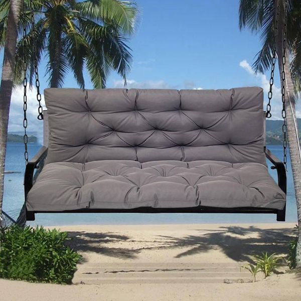 Cuscino Impermeabile Per Panca Cuscino Di Seduta E Cuscino Di Schienale Cuscino Per Panca Da Giardino Mobili Da Giardino Hollywood Altalene, 120X100X10Cm, Grigio Scuro-image