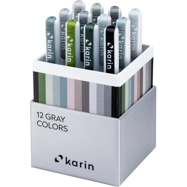 Karin Realbrush Pro Colore Grigio Set 12 Spilli Exklusivi Etui-image