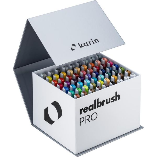 Karin Realbrush Pro Mega Box Con 60 Colori, 3 Frullatori E Astuccio Esclusivo-image