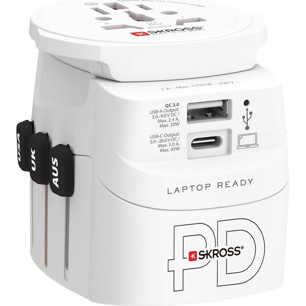 Skross Pro Light Usb AC45PD World Incl. USB-C Cable White (1.302474)-image