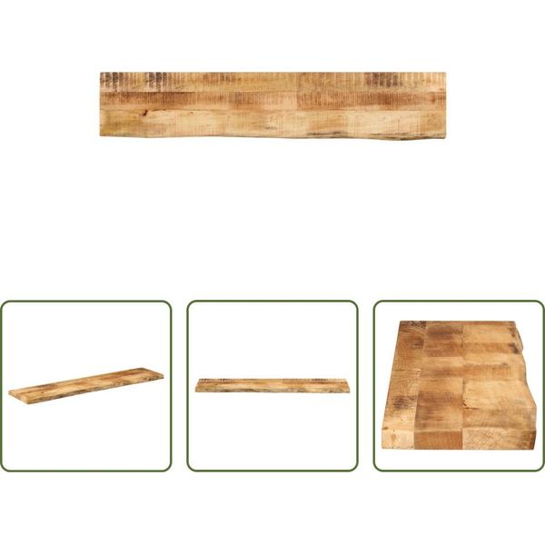 The Living Store Piano Del Tavolo 140X30X2,5 Cm Bordo Albero In Legno Massiccio Legno Di Mango Grezzo-image