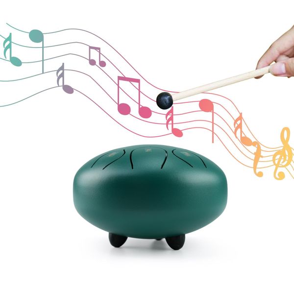 Tamburo A Lingua D'acciaio Da 6 Pollici - 8 Note, Strumento A Percussione Portatile Per Meditazione, Yoga, Principianti, Incl. Mazzette, Regalo Di Natale-image