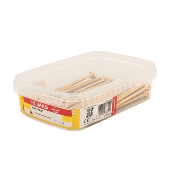 Viti A Testa Svasata Klimas Viti Per Legno Giallo 6X140 Mm 40 Pz. Masterbox-image