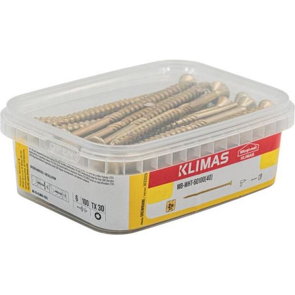 Viti A Testa Svasata Klimas Viti Per Legno Giallo 6X80 Mm 40 Pz. Masterbox-image