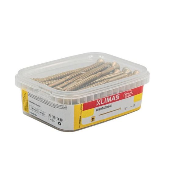 Viti A Testa Svasata Klimas Viti Per Legno Giallo 6X120 Mm 40 Pz. Masterbox-image