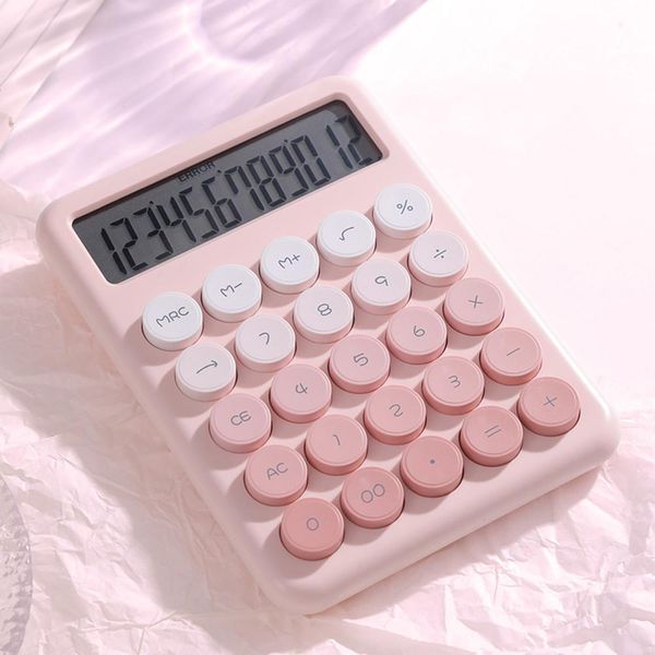 Calcolatrice Da Tavolo A 12 Cifre Con Ampio Display Lcd, Tasti Rotondi E Sfumatura Di Colore, Ideale Per L'ufficio, La Scuola E La Casa-image