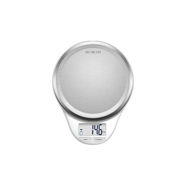 Nutri Fit Bilancia Da Cucina Digitale Professionale In Acciaio Inox Con Ampio Display Lcd Precisione 1G Peso Massimo 5Kg Tara Auto Off-image