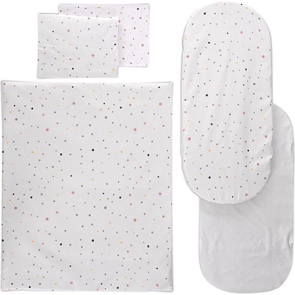 Set Di Biancheria Da Letto Per Carrozzina Lorelli 5 Pezzi Piumone 78 X 62, Cuscino 35 X 25, Lenzuolo Verde Fantasia-image
