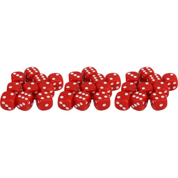 30Pcs Set Di Dadi 6 -Lati -Angolo Rotondo Numeri Bianchi Plastica -Plastica -Gioco Portatile Per Giochi Da Tavolo Lezioni Di Matematica Rosso-image