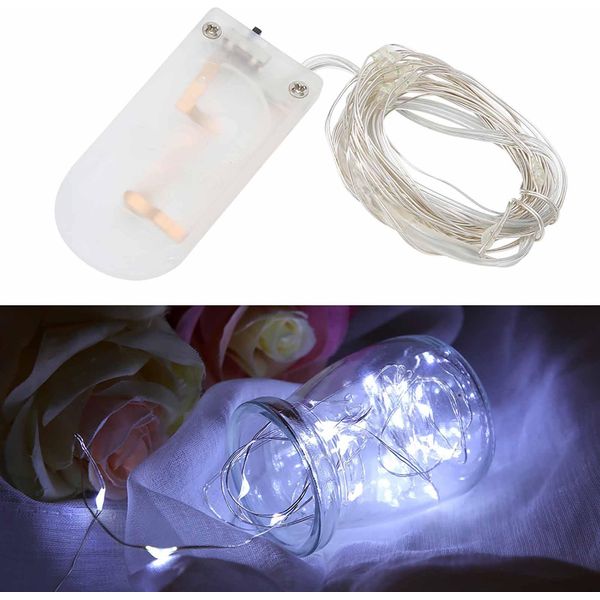 2M Led Filo Di Rame Bella Impermeabile Fai Da Te Stringa Luci Casa Cortile Festa Decorazione Bianco-image
